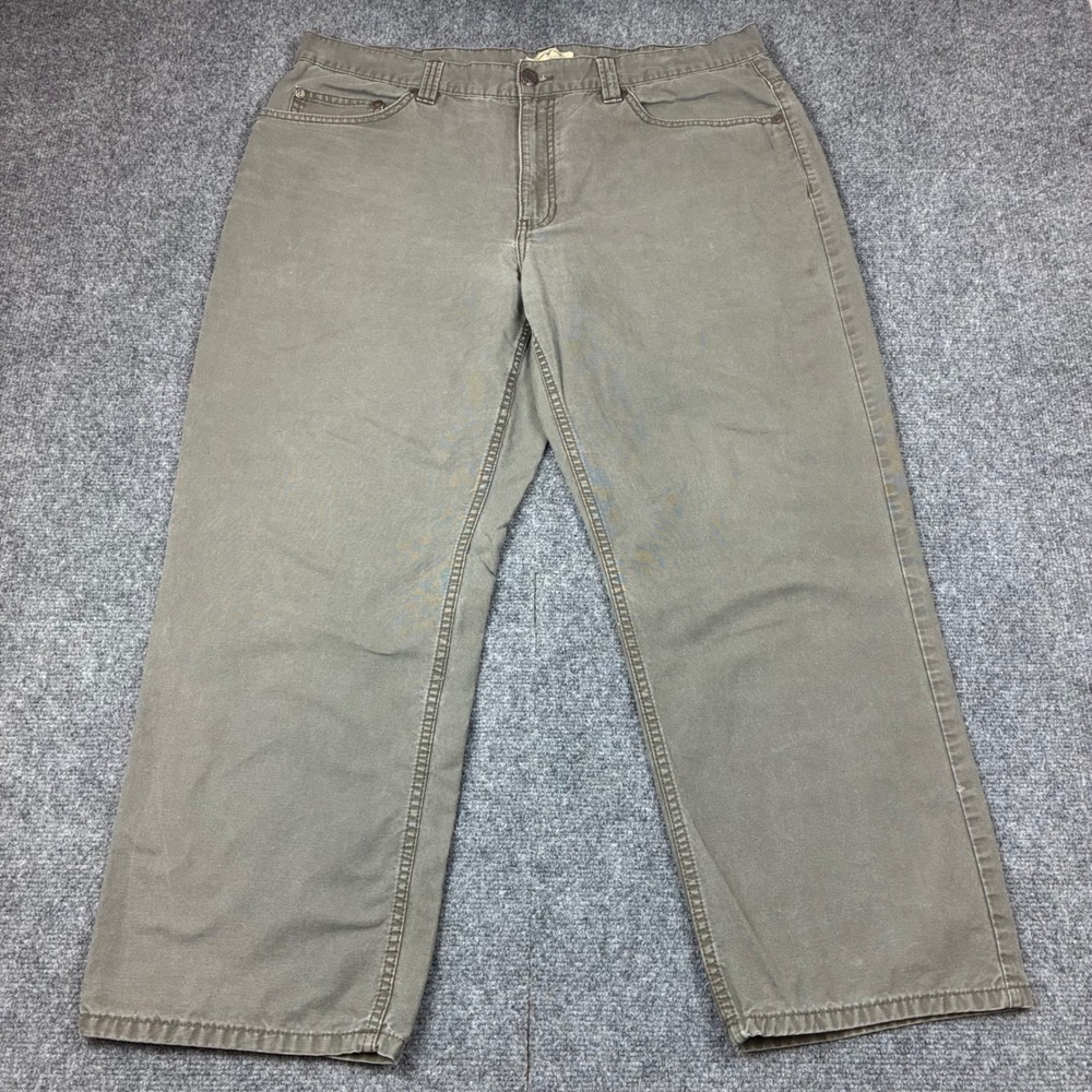 Blue Mountain Men Canvas Work Pant 40x30 Olive Green Cotton Straight Leg Trouser